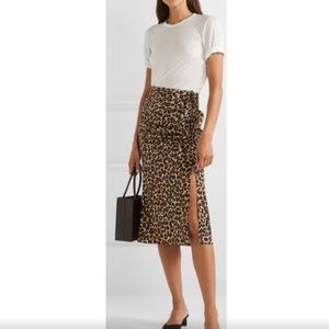 VERONICA BEARD | Leopard Silk Skirt